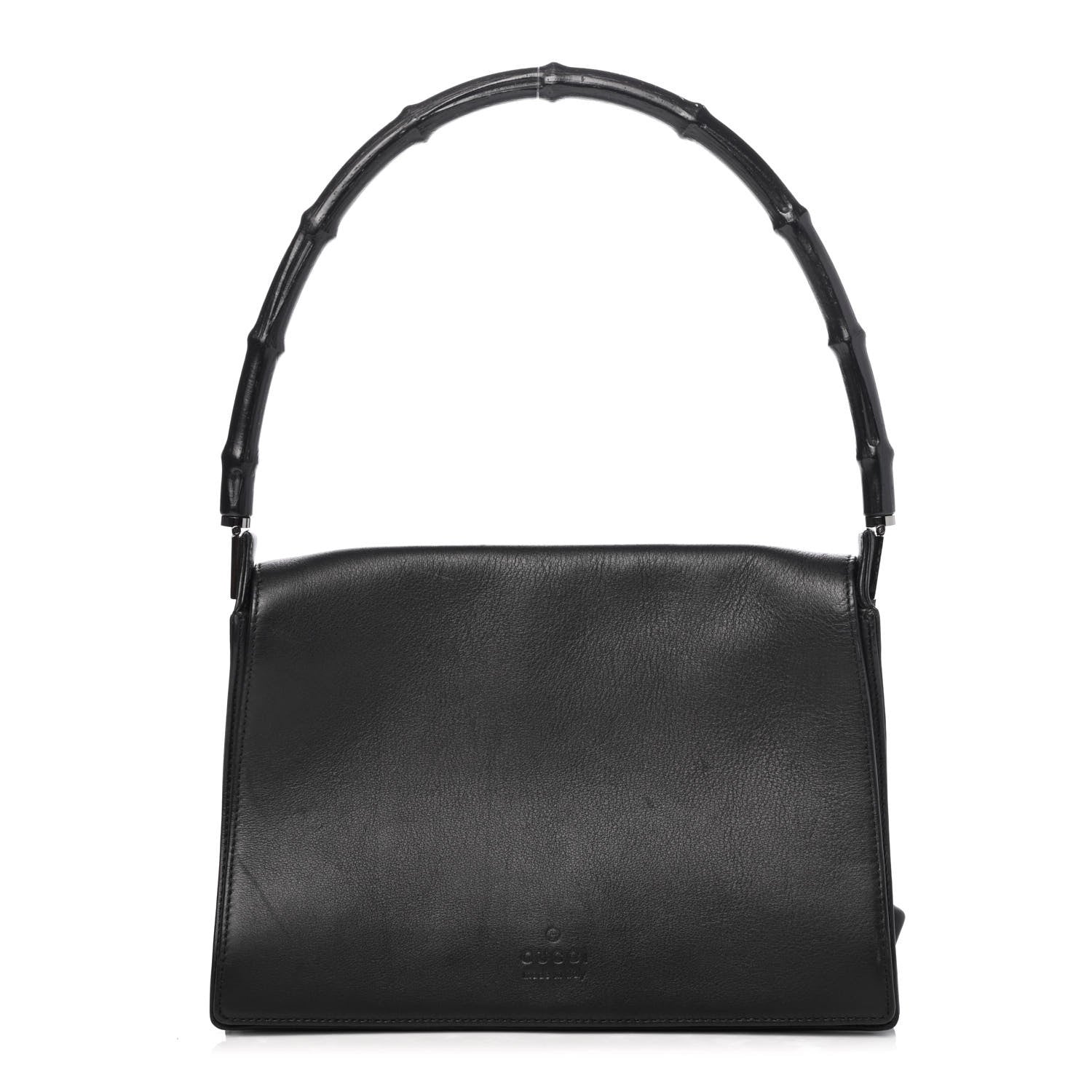 Gucci Calfskin Bamboo Shoulder Bag Black 1 of 4