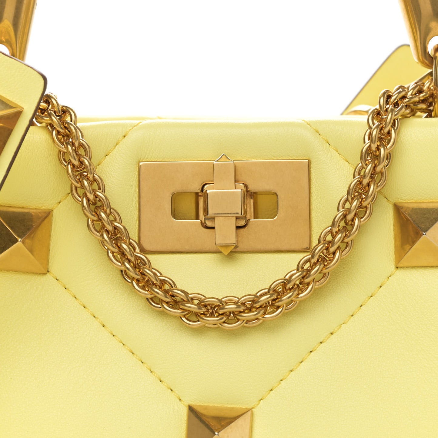 Nappa Small Roman Stud The Handle Bag Lime Sorbet
