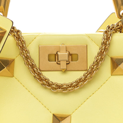 Valentino Garavani Nappa Small Roman Stud The Handle Bag Lime Sorbet 7 of 9