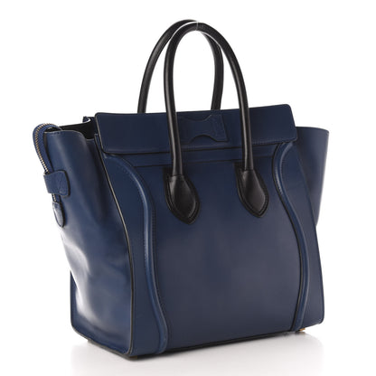 Celine Smooth Calfskin Mini Bi-Color Luggage Ocean Blue 3 of 12