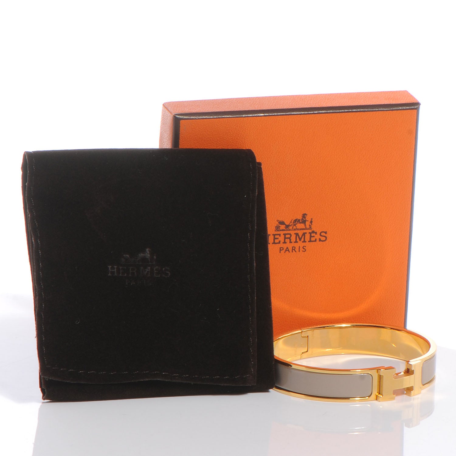 Hermes Narrow Enamel Clic Clac H Bracelet PM Poudre 5 of 5
