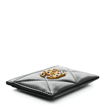 Chanel Lambskin Quilted Chanel 19 Card Holder Black 4 of 9