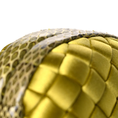 Bottega Veneta Satin Intreccio Impero Ayers Knot Clutch Chartreuse 7 of 7