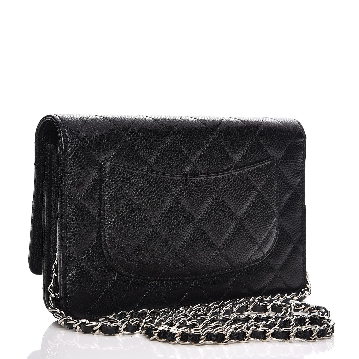 Caviar Quilted Wallet On Chain WOC Black