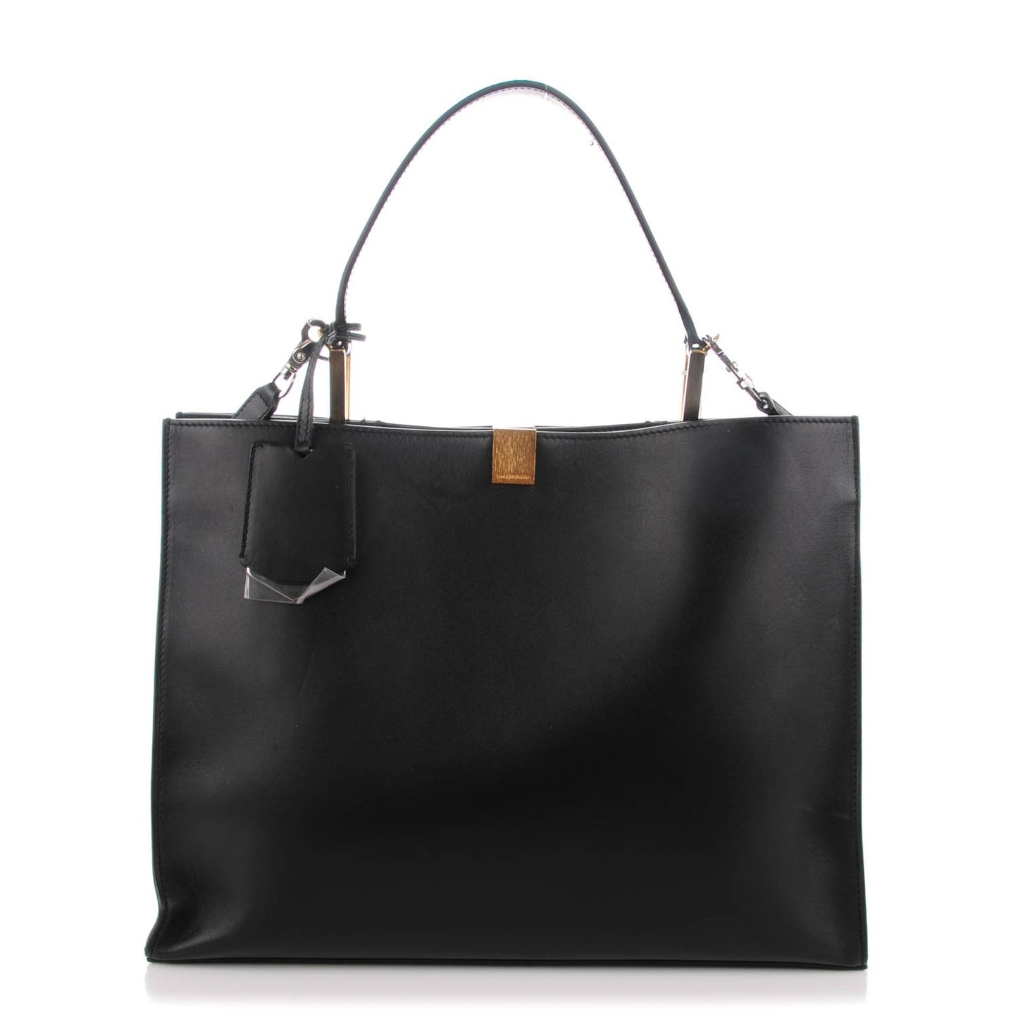 Calfskin Le Dix Soft Cabas M Shoulder Bag Black