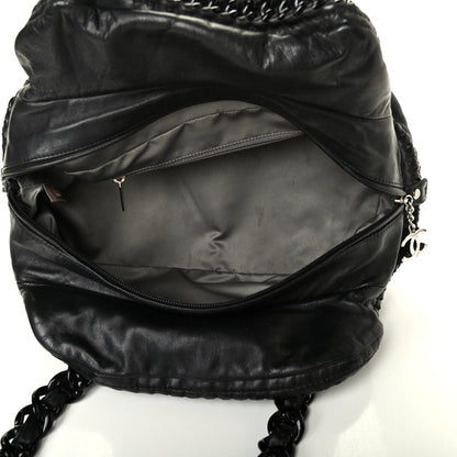 Chanel Calfskin Modern Chain Rhodoid Bowling Bag Black 4 of 4