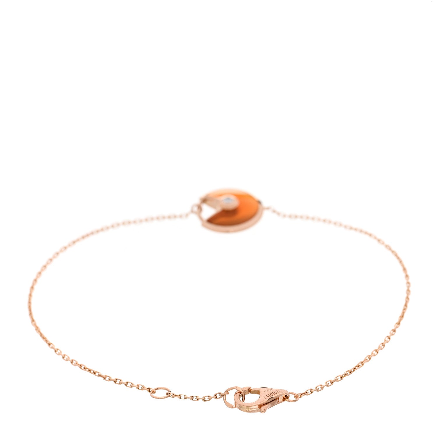 Cartier 18K Pink Gold Diamond XS Carnelian Amulette de Cartier Bracelet 2 of 3