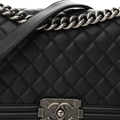Chanel Calfskin Quilted Medium Boy Flap Black 8 of 14