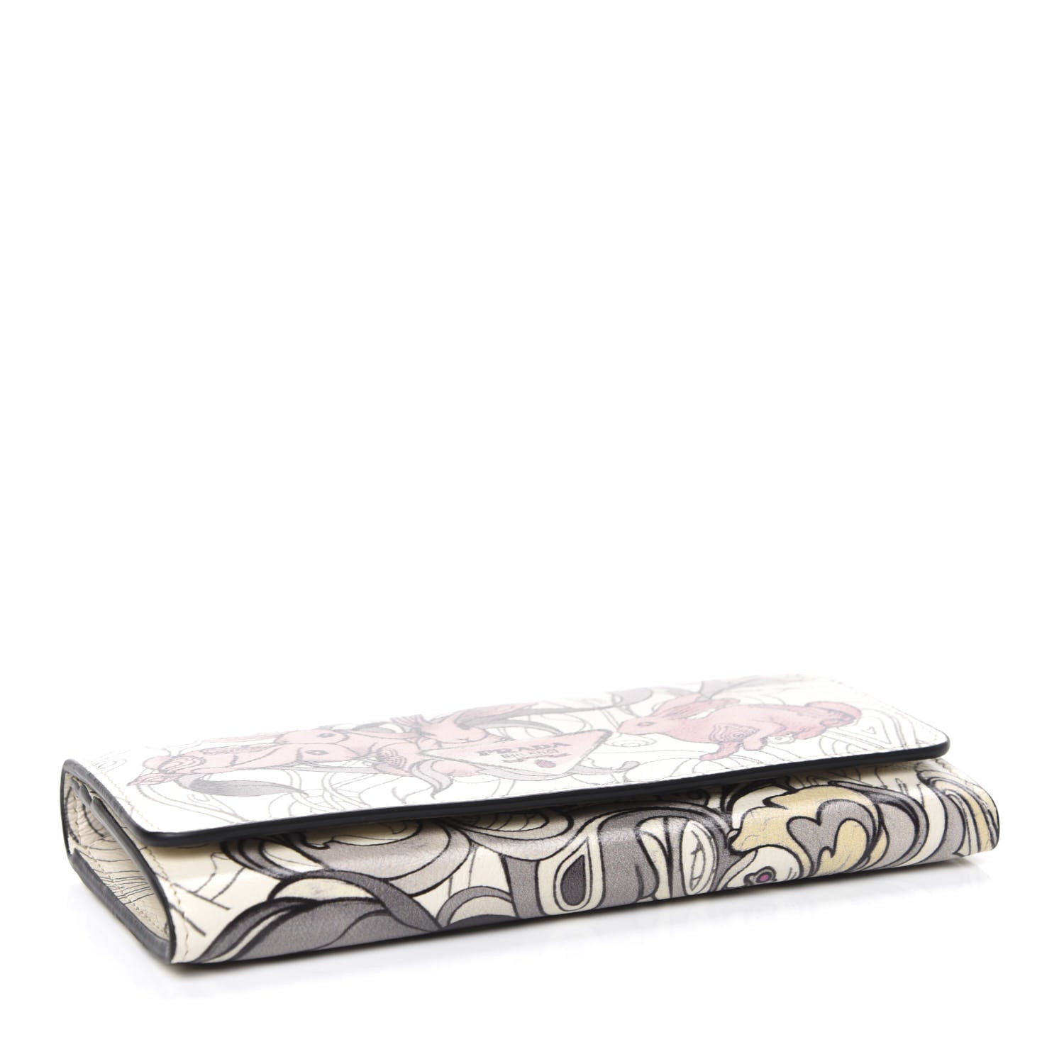Prada X JAMES JEAN Glace Calfskin Rabbit Print Continental Wallet