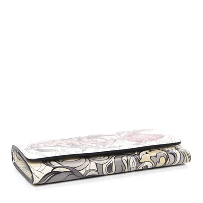 Prada X JAMES JEAN Glace Calfskin Rabbit Print Continental Wallet Opaline 4 of 7