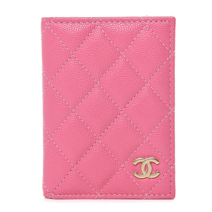 Chanel Caviar Quilted Card Holder Wallet Pink 1 of 8