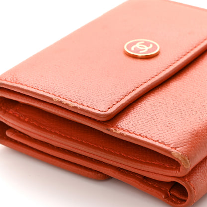 Chanel Grained Calfskin CC Button Compact Wallet Orange 11 of 11