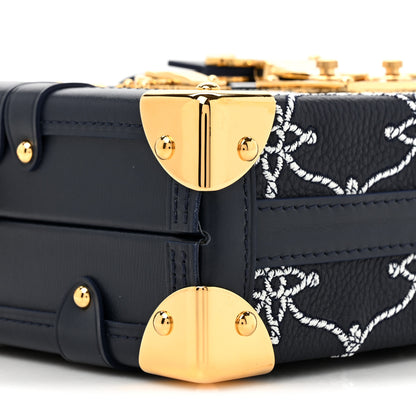 Louis Vuitton Calfskin Nautical Monogram Petite Malle Navy Blue 9 of 9