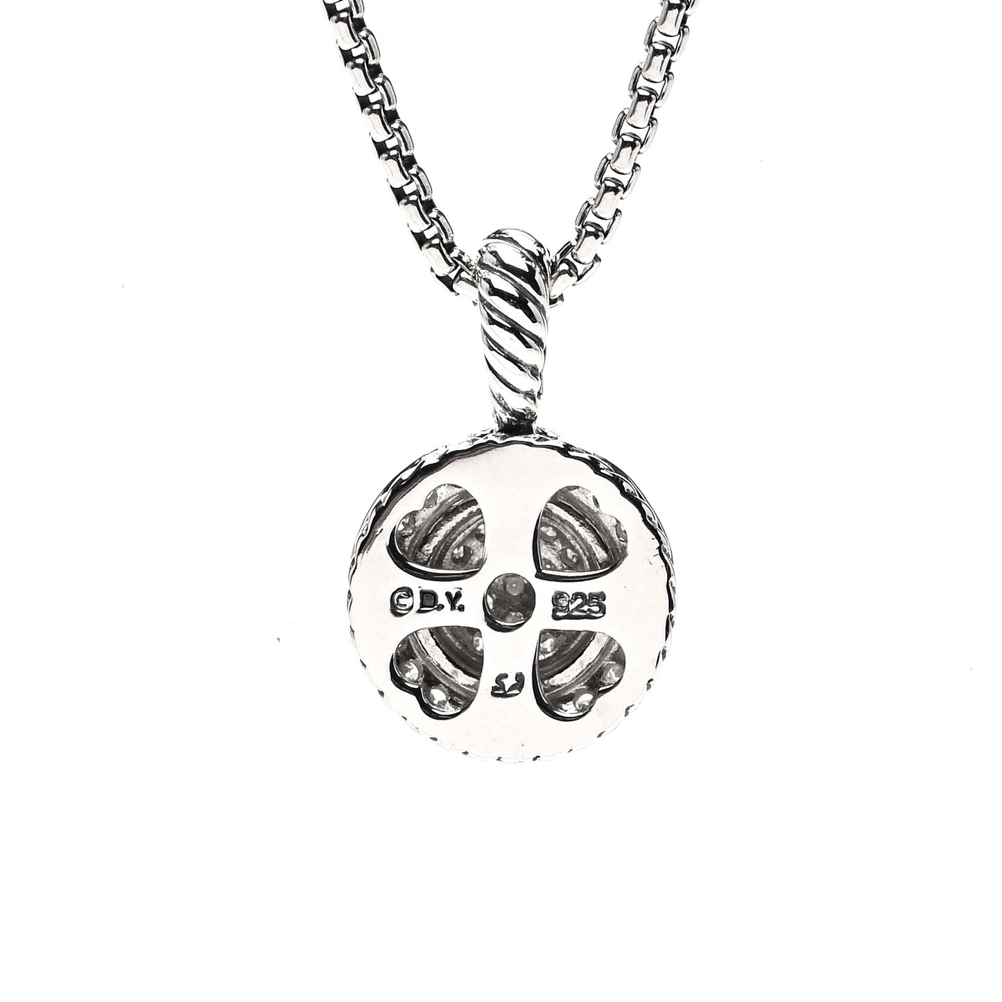 Sterling Silver Diamond 8mm Petite Round Necklace