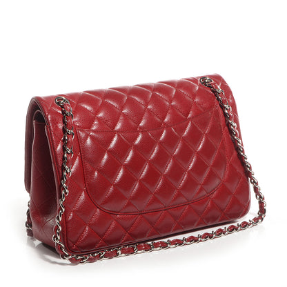 Chanel Caviar Jumbo Double Flap Dark Red 3 of 8