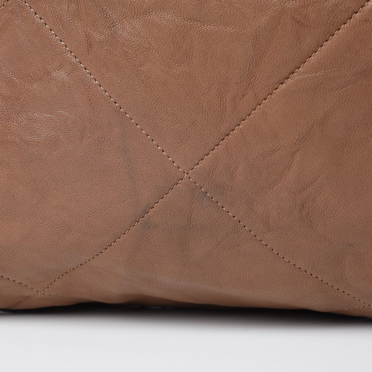 Lambskin Quilted Amalia Cabas Tote Camel