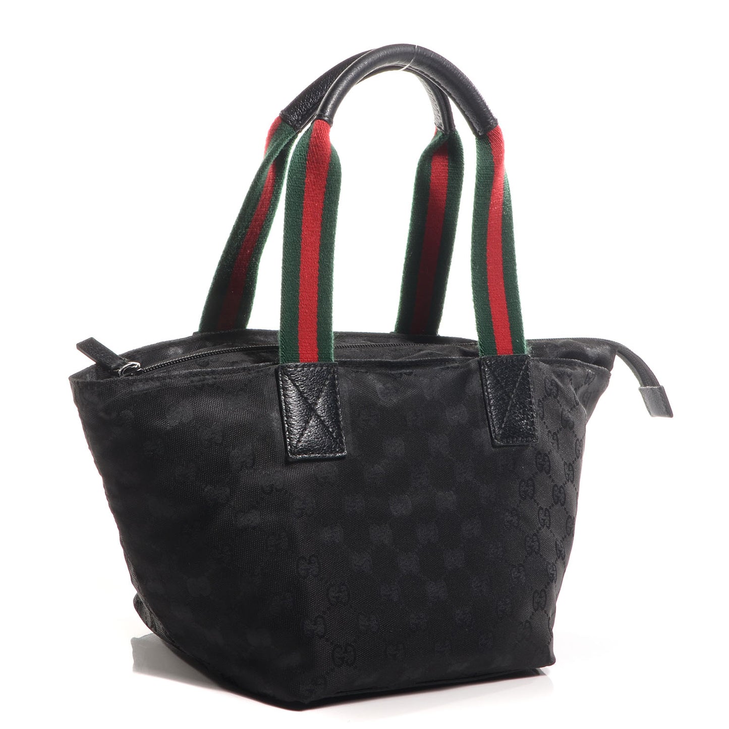 GG Monogram Small Web Handle Bucket Tote Black