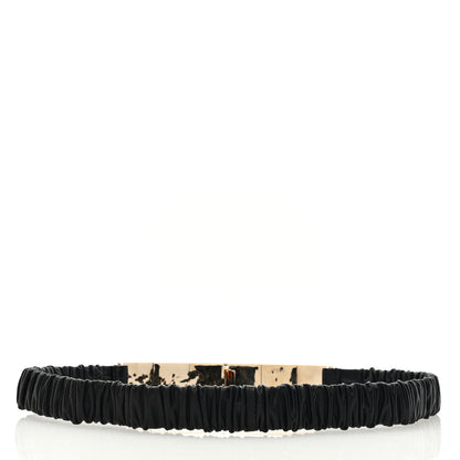 Chanel Lambskin Enamel Logo Elastic Belt 75 30 Black 2 of 3