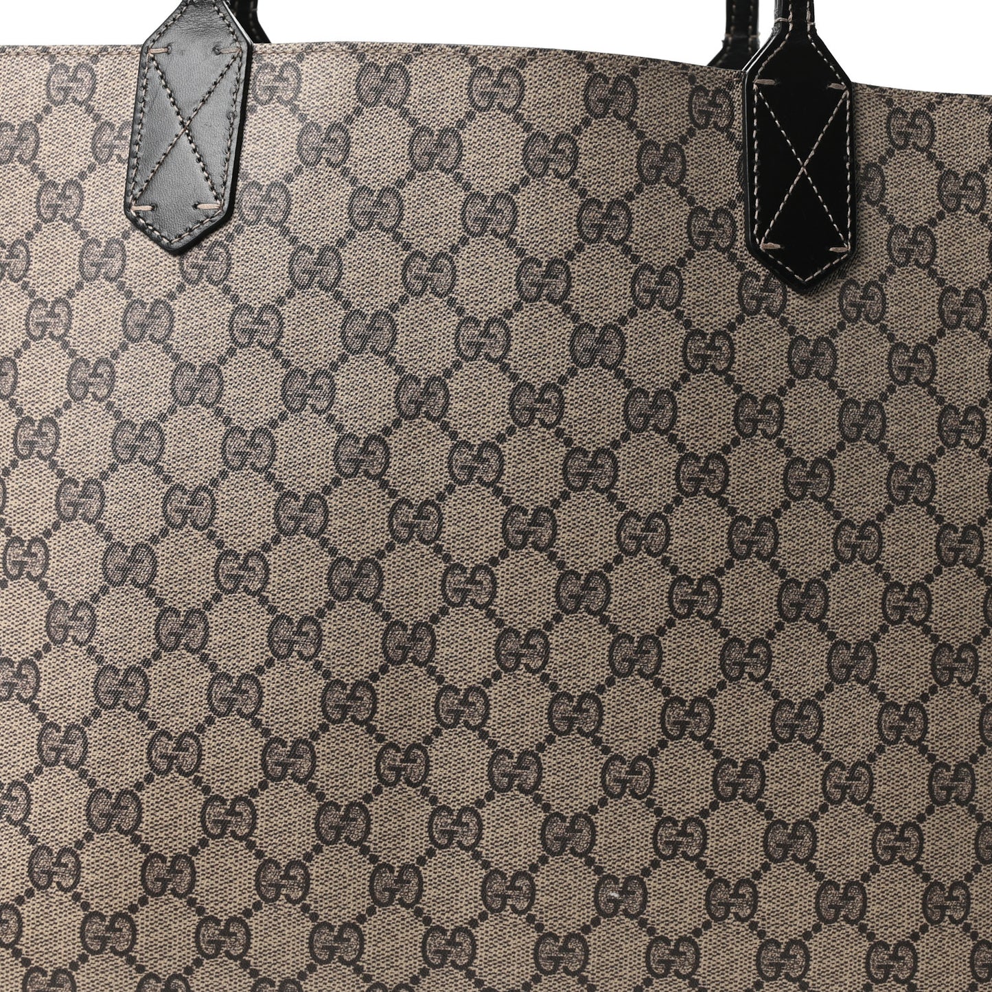 GG Supreme Monogram Large Reversible Tote Beige Black