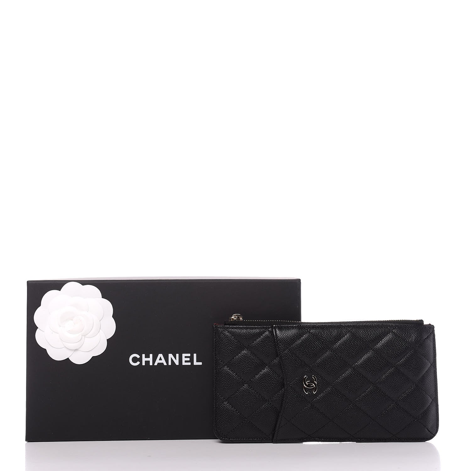 Chanel Caviar Quilted Classic Flat Wallet Pouch Black 11 of 11
