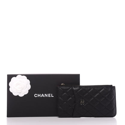 Chanel Caviar Quilted Classic Flat Wallet Pouch Black 11 of 11