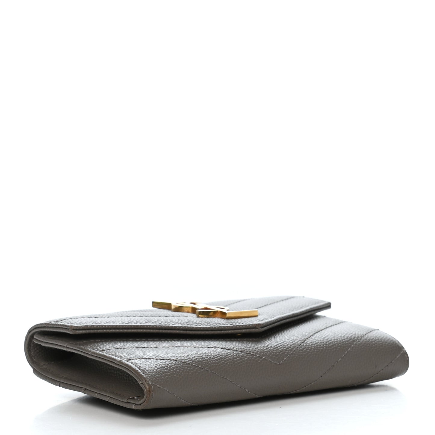 Grain De Poudre Matelasse Chevron Small Monogram Envelope Wallet Fog