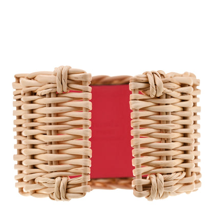 Hermes Wicker Barenia Medor Picnic Cuff Bracelet Rose Extreme 3 of 7