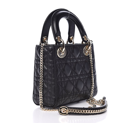 Christian Dior Lambskin Cannage Mini Lady Dior Black 3 of 12