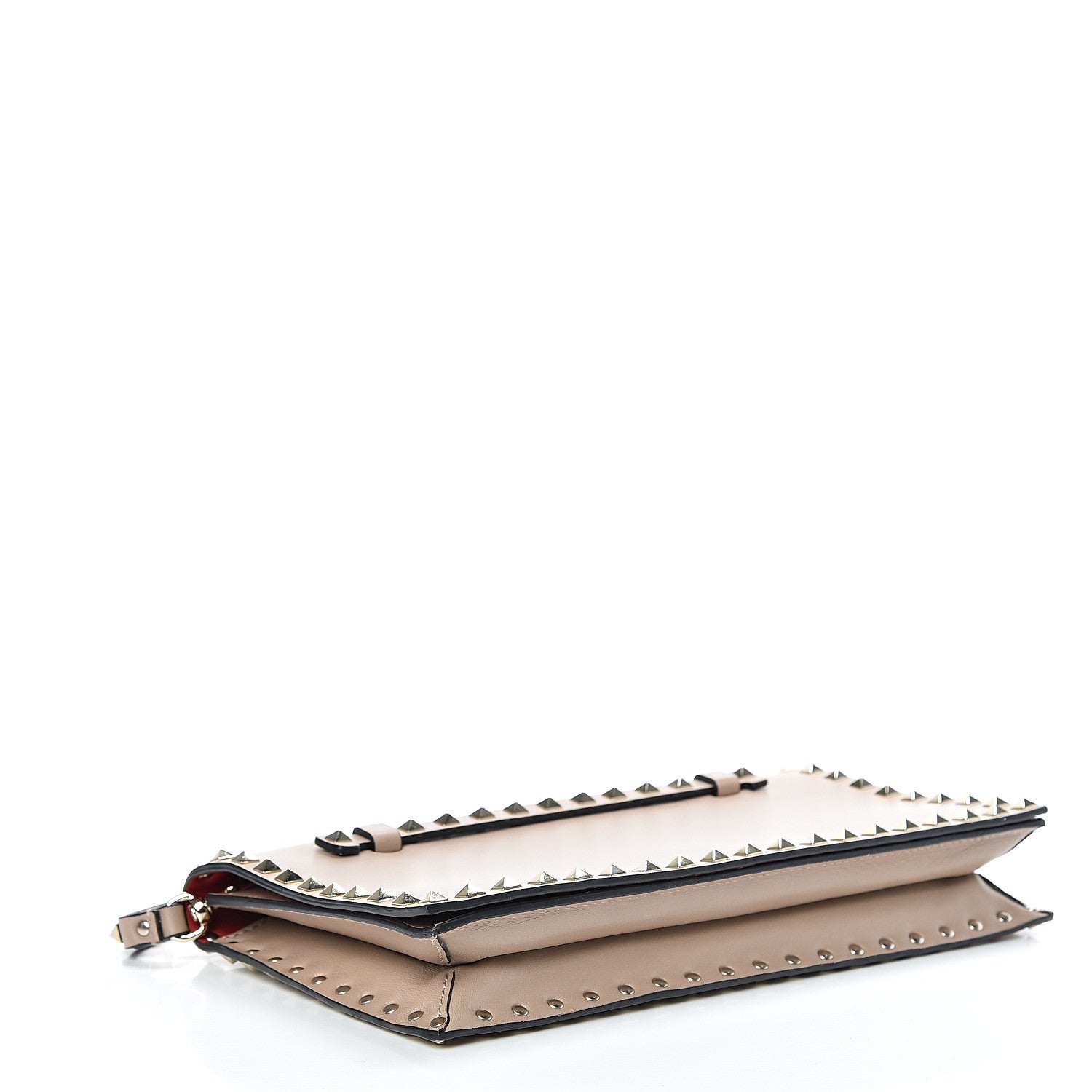 Valentino Garavani Nappa Rockstud Wristlet Clutch Poudre 3 of 7