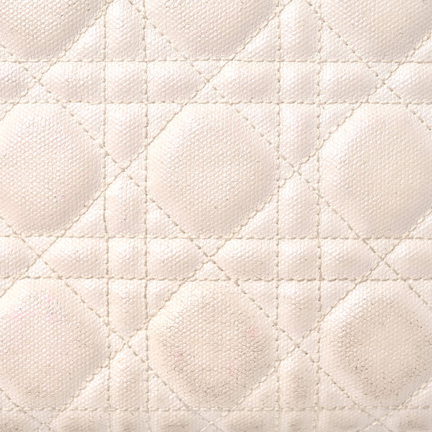 Coated Canvas Cannage Panarea Pouch White