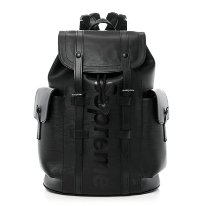 Louis Vuitton X SUPREME Epi Christopher Backpack PM Black 1 of 14