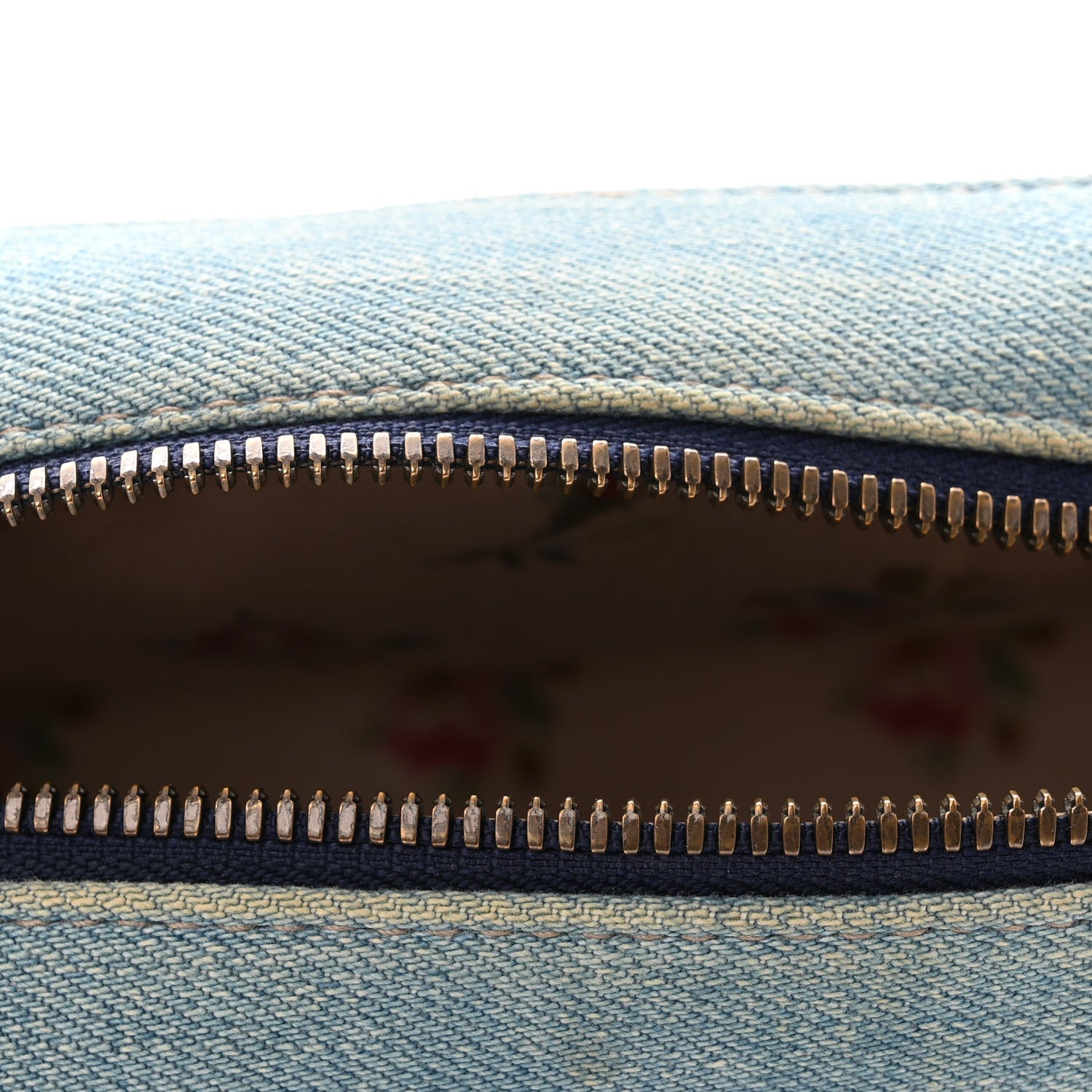 Gucci Denim Matelasse Embroidered Small GG Marmont Chain Shoulder Bag Blue 11 of 14