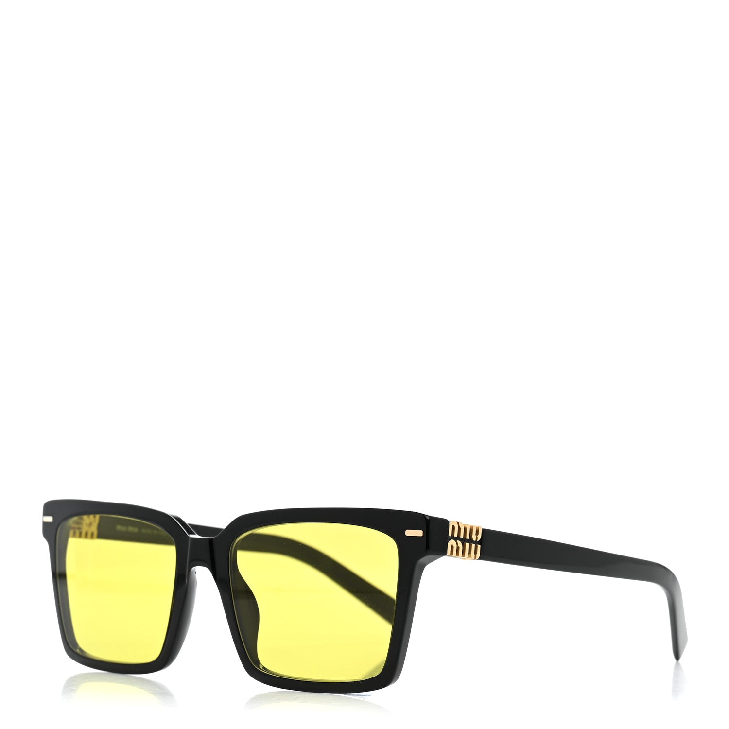 Miu Miu Acetate Rectangle Sunglasses SMU 13Z Black 1 of 7