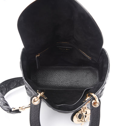 Christian Dior Grained Calfskin Cannage Medium Supple Lady Dior Black 4 of 8