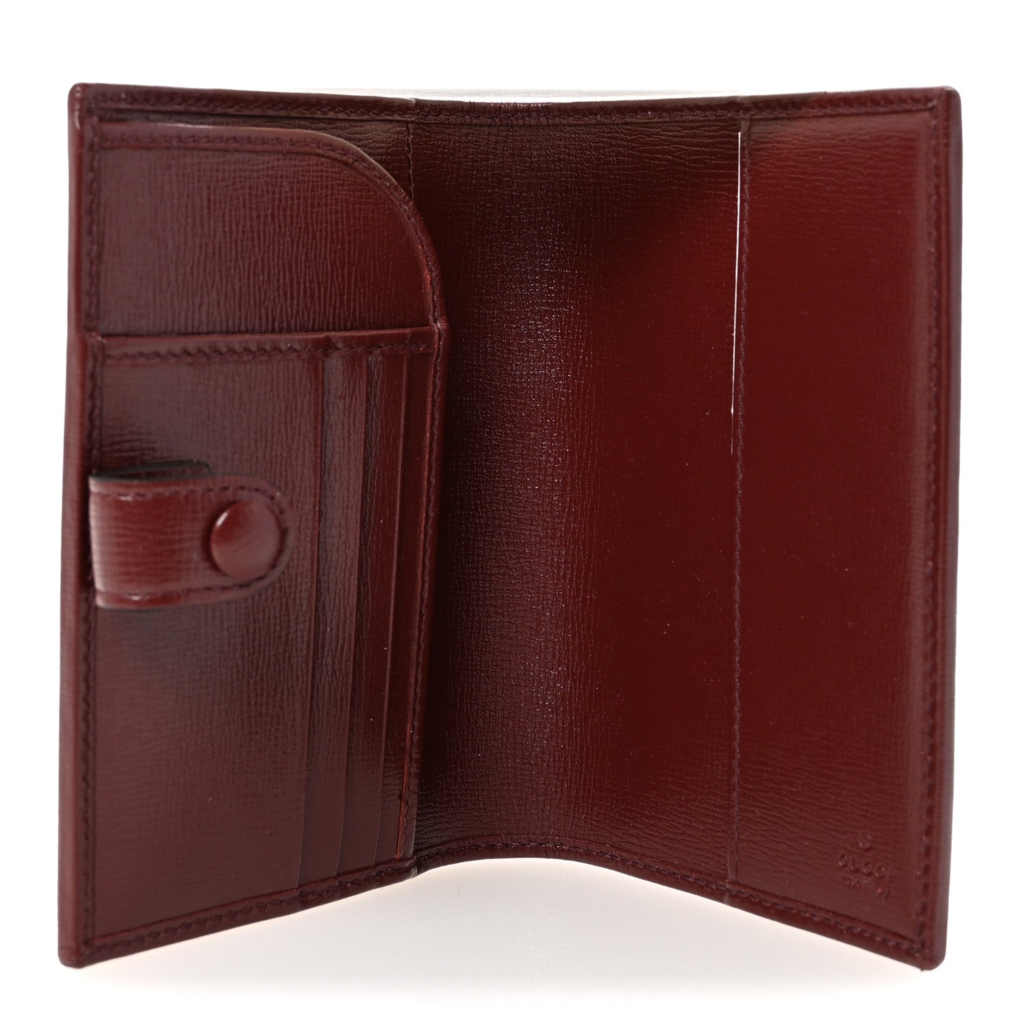 Gucci GG Supreme Monogram Azalea Calfskin Retro Interlocking G Passport Case Beige Red 5 of 8
