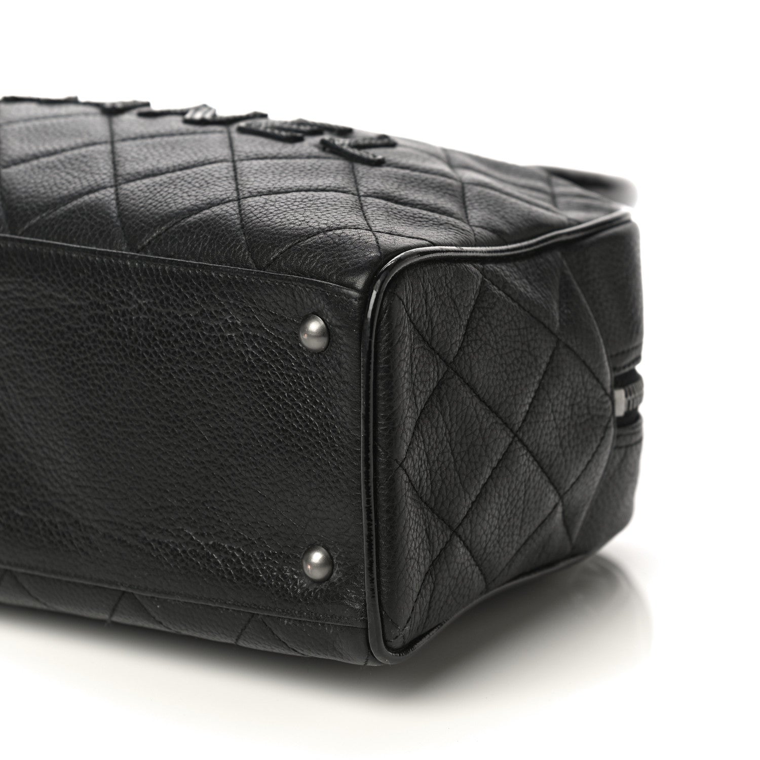 Chanel Caviar Patent Quilted Bowler Black 10 of 23