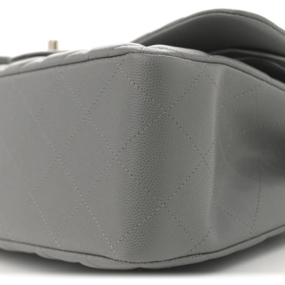 Chanel Caviar Quilted Jumbo Double Flap Grey 10 of 12