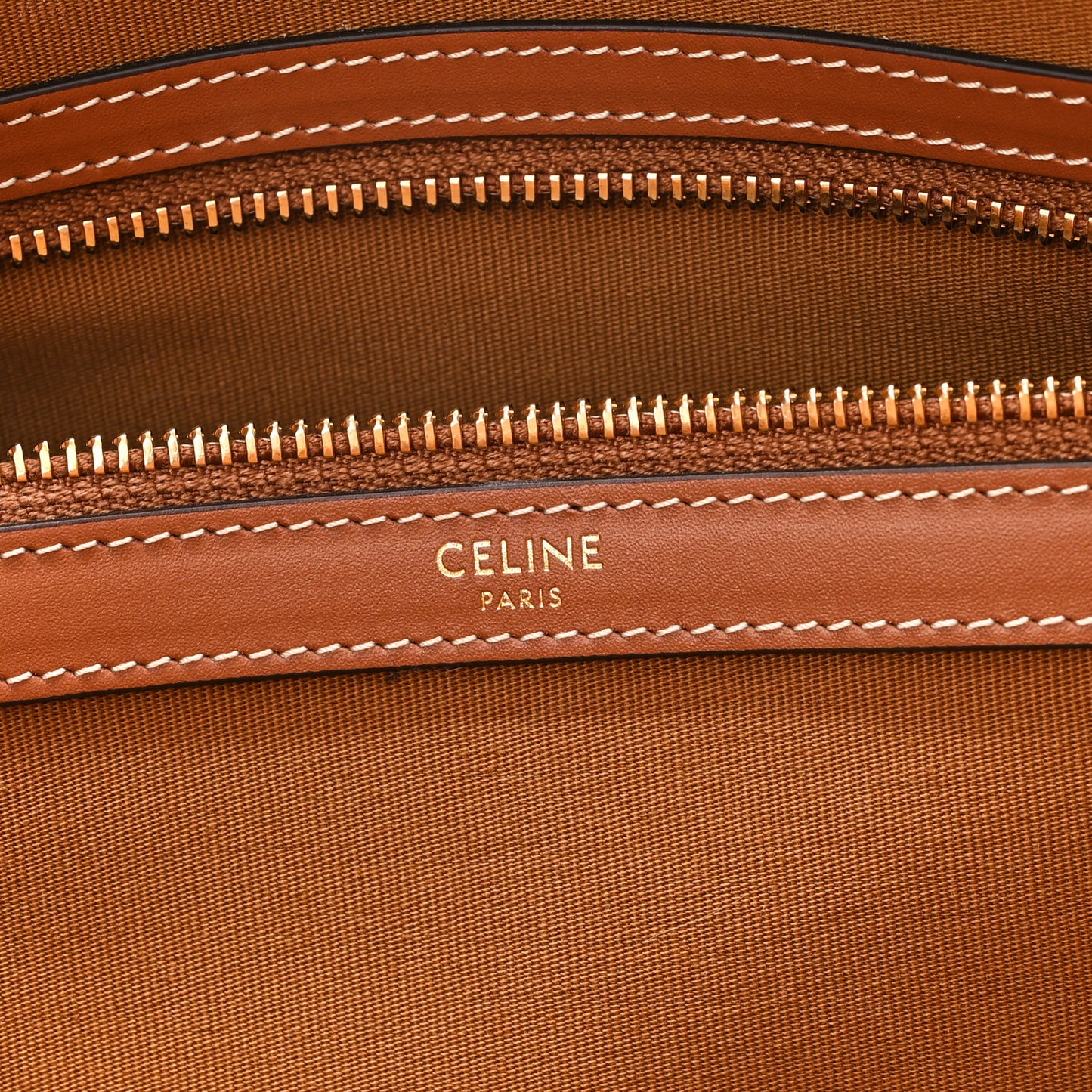 Triomphe Canvas Calfskin Horizontal Cabas Tan