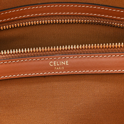 Celine Triomphe Canvas Calfskin Horizontal Cabas Tan 6 of 11