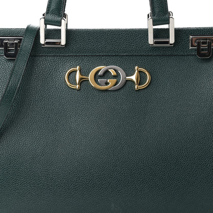 Gucci Grainy Calfskin Medium Zumi Top Handle Bag Vintage Green 7 of 10