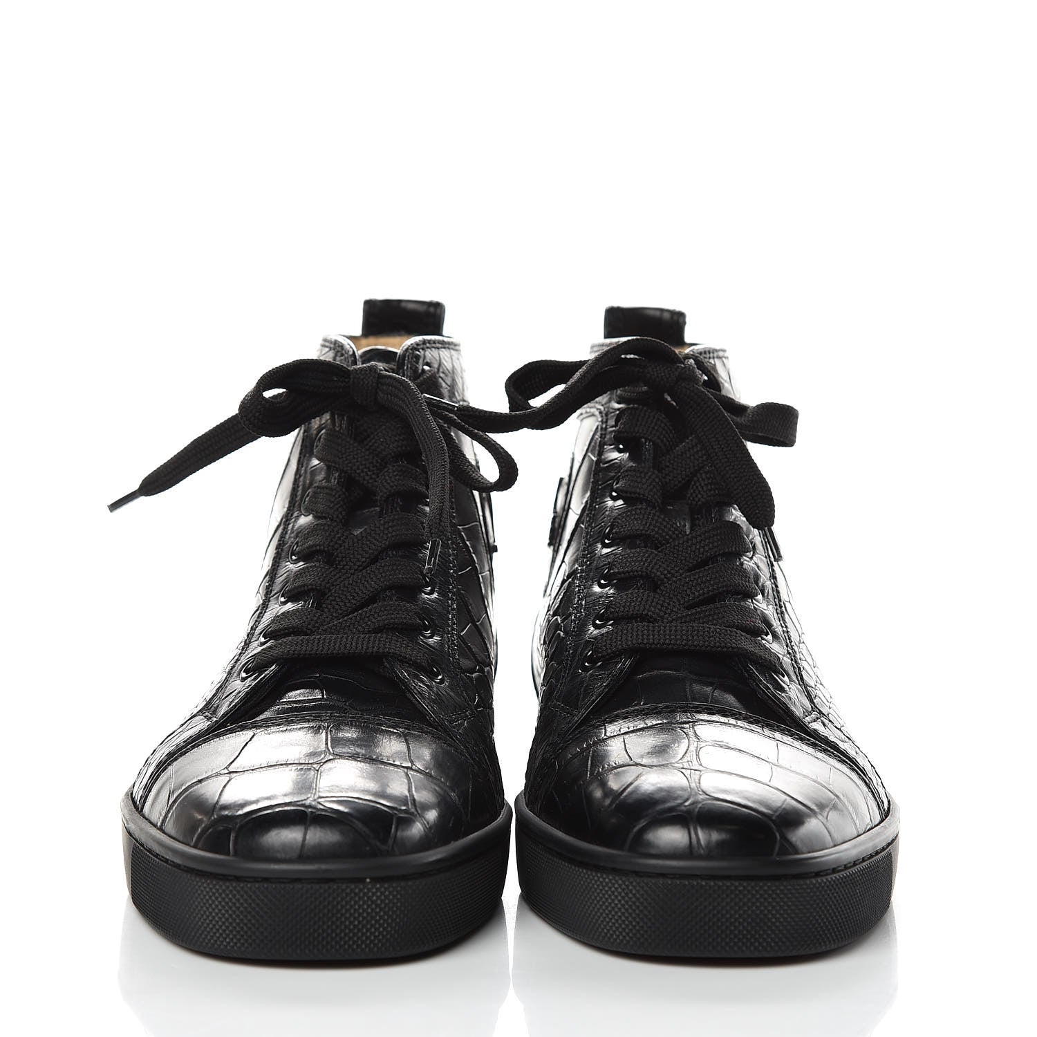 Christian Louboutin Matte Crocodile Mens Louis Flat Sneakers 40 Black 2 of 9