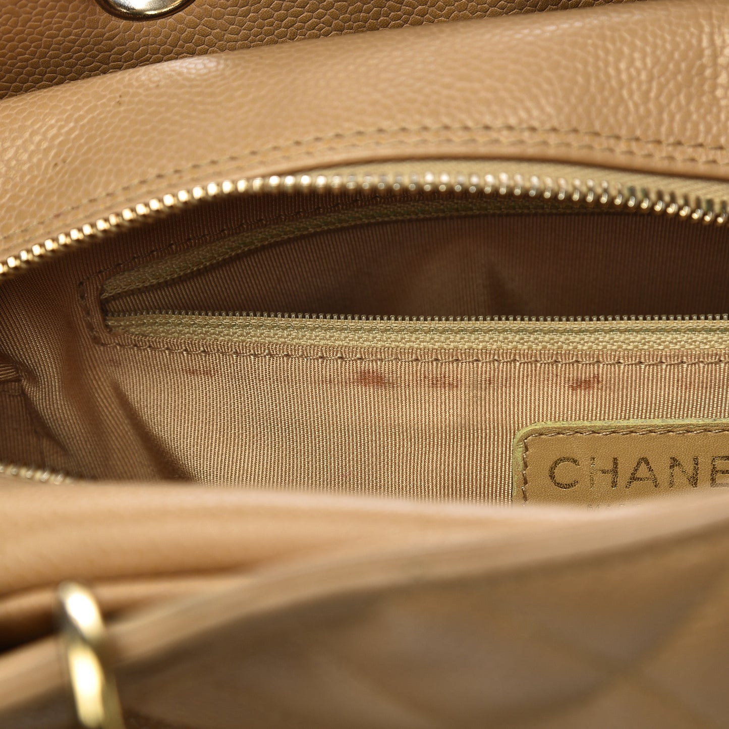 Caviar Quilted Petit Timeless Tote PTT Beige