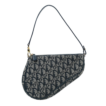 Christian Dior Monogram Mini Saddle Pochette Navy 1 of 8