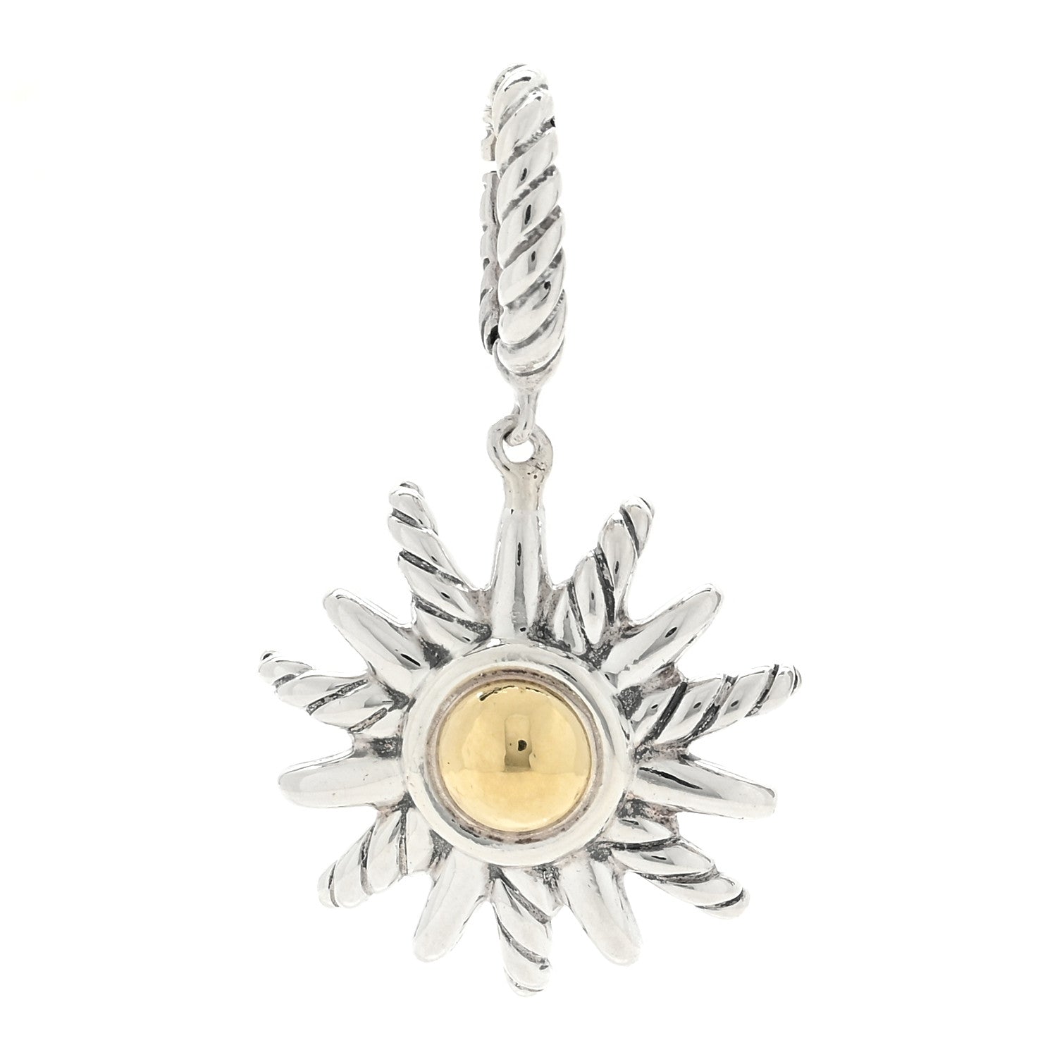 David Yurman Sterling Silver 18K Yellow Gold Sun Charm Pendant 1 of 3