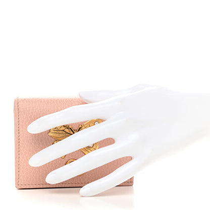 Gucci Pebbled Calfskin Butterfly Card Case Perfect Pink 2 of 6