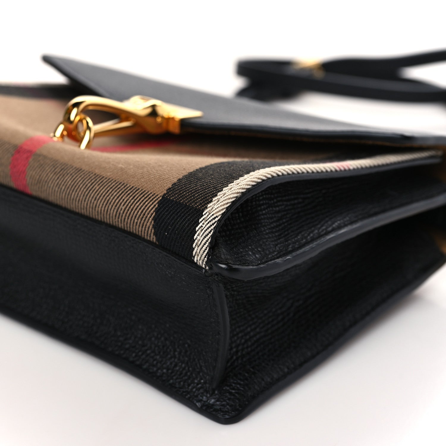 Burberry Derby Calfskin House Check Baby Macken Crossbody Bag Black 8 of 8
