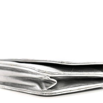 Chanel Metallic Aged Calfskin Quilted Wallet on Chain WOC Silver 11 of 14