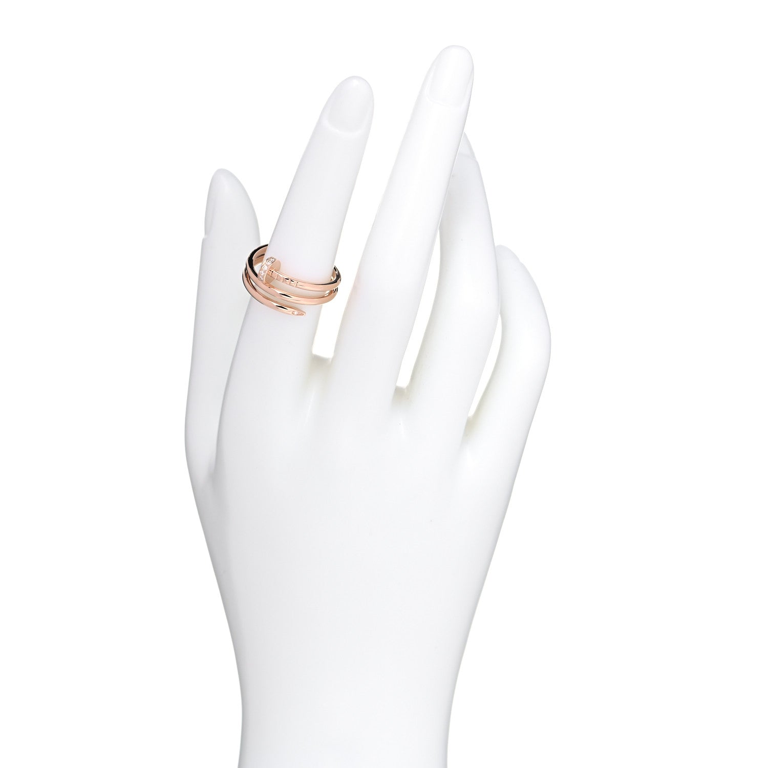 Cartier 18K Pink Gold Diamond Double Juste Un Clou Ring 54 6.75 2 of 4