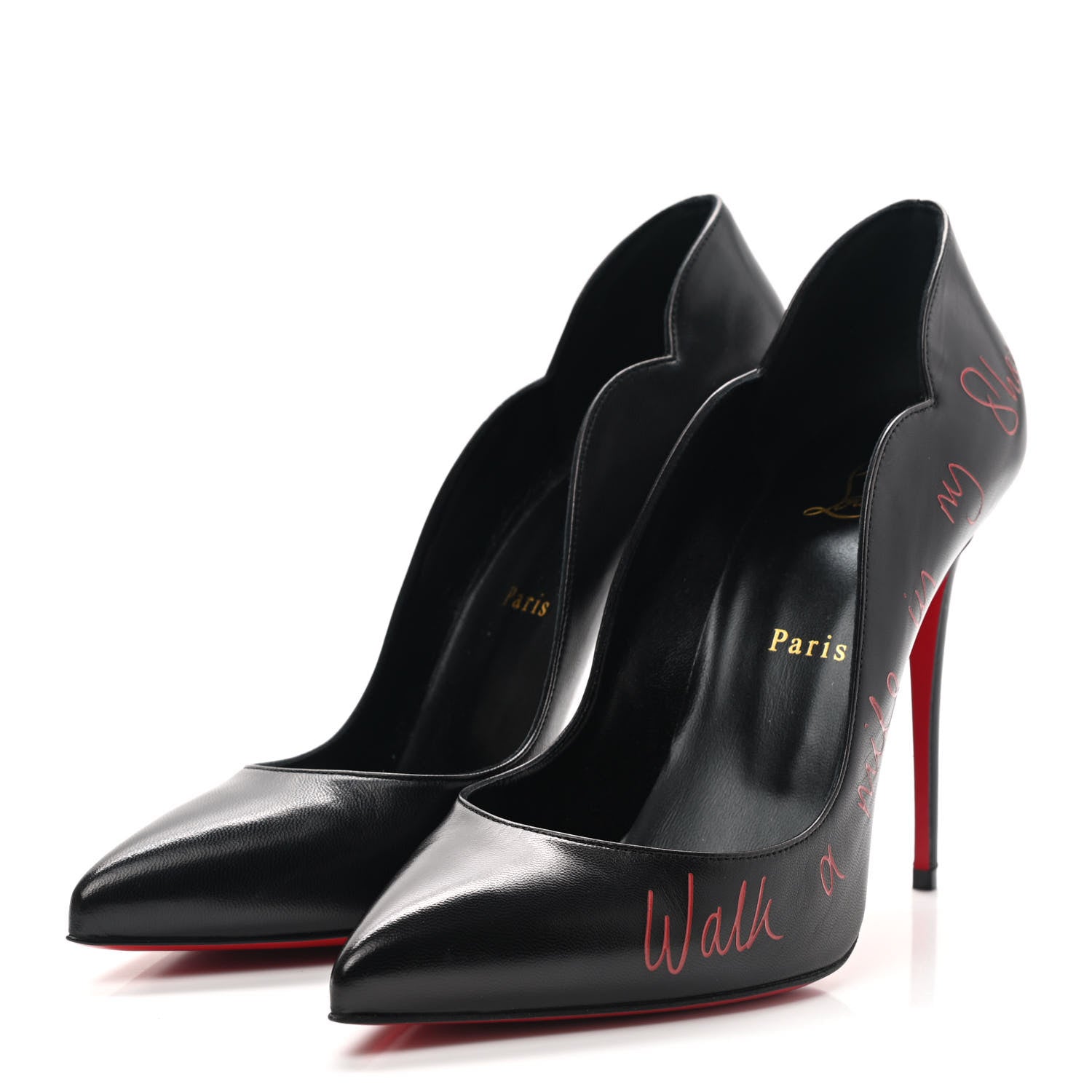 Christian Louboutin Kid Hottie Walkie 100 Pumps 40 Black 3 of 8