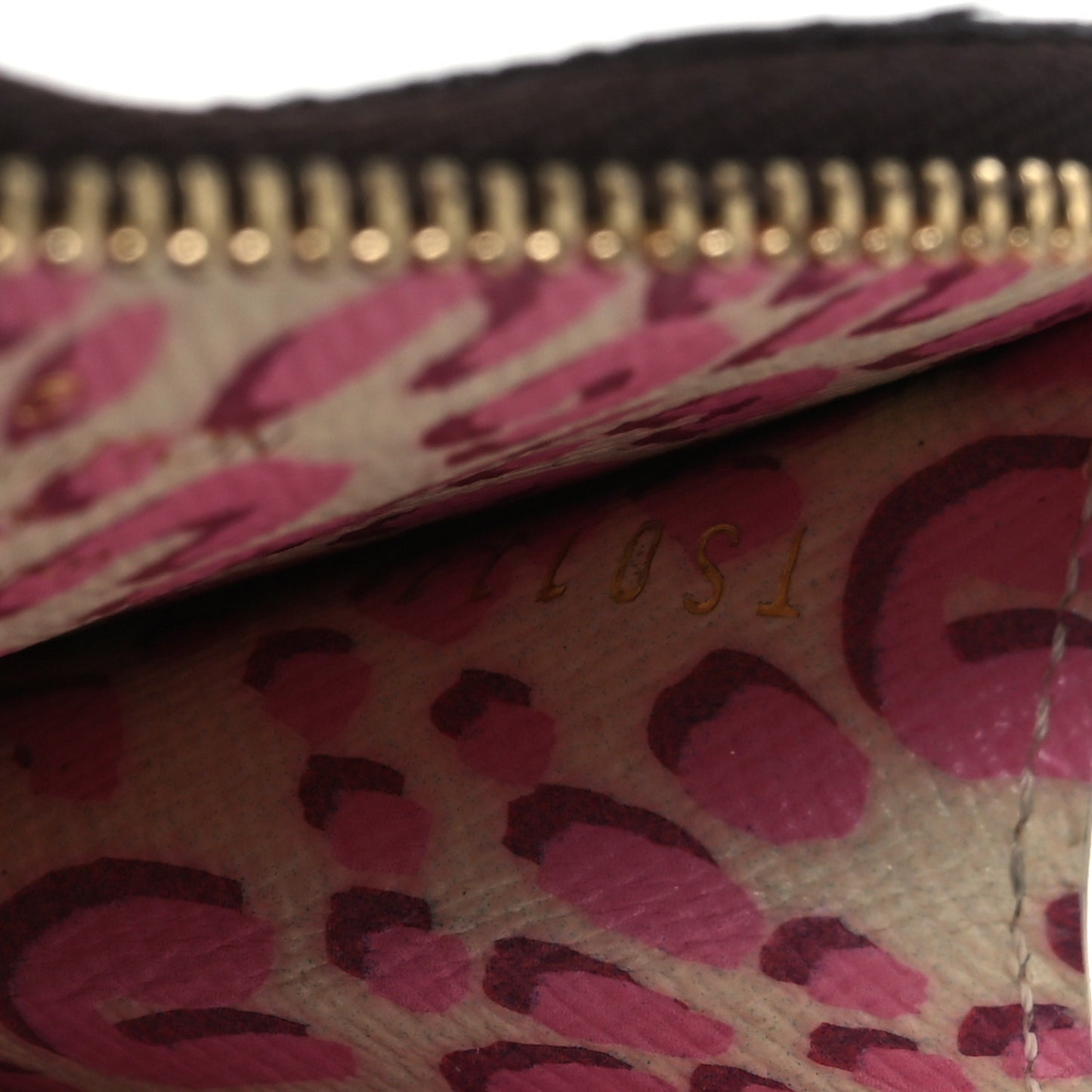 Monogram Leopard Coeur Heart Coin Purse Blanc Corail